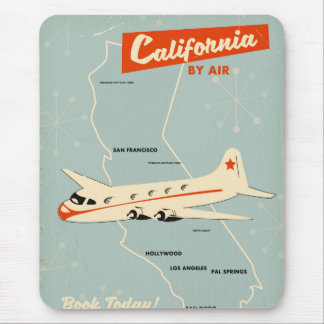 1950s style California "by air" travel poster Mouse Pad