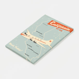 1950s style California "by air" travel poster Post-it Notes