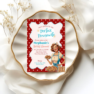 1950s The Perfect Housewife Retro Bridal Shower Invitation