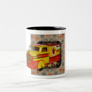 1950S TIN TRUCK TOY ON ELABORATE BACKGROUND  Two-Tone COFFEE MUG
