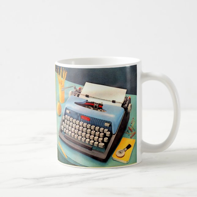 1950s typewriter ad image coffee mug (Right)