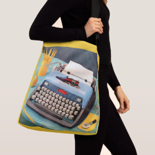 1950s typewriter ad image crossbody bag