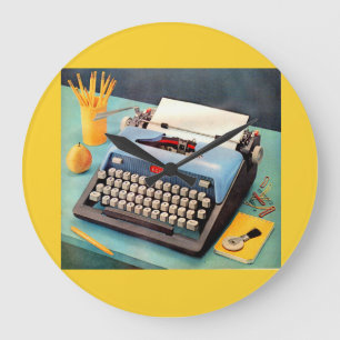 1950s typewriter large clock