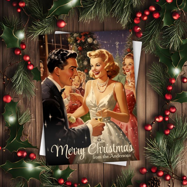1950s Vintage Christmas Party Custom Holiday Card (1950s Vintage Christmas Party Custom Holiday Card)