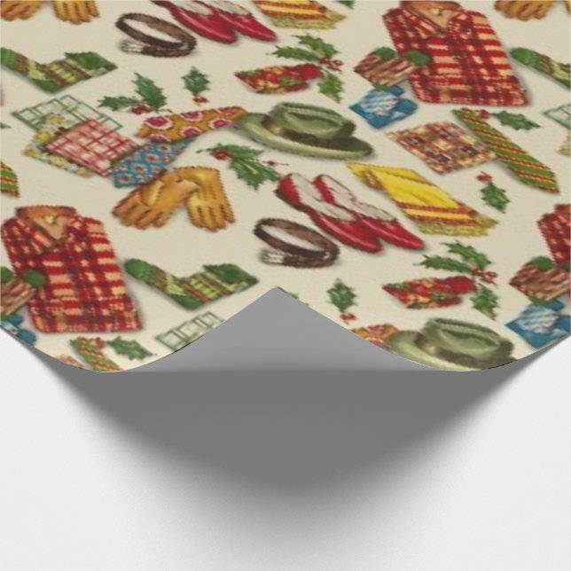 1950s Vintage Christmas Wrapping Paper (Corner)