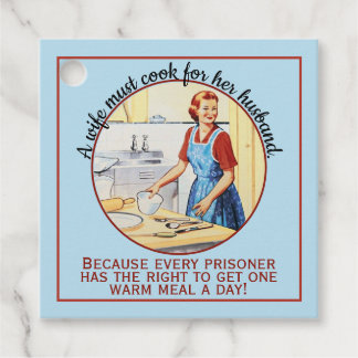 1950's Vintage Funny Wife Must Cook for Husband Favour Tags