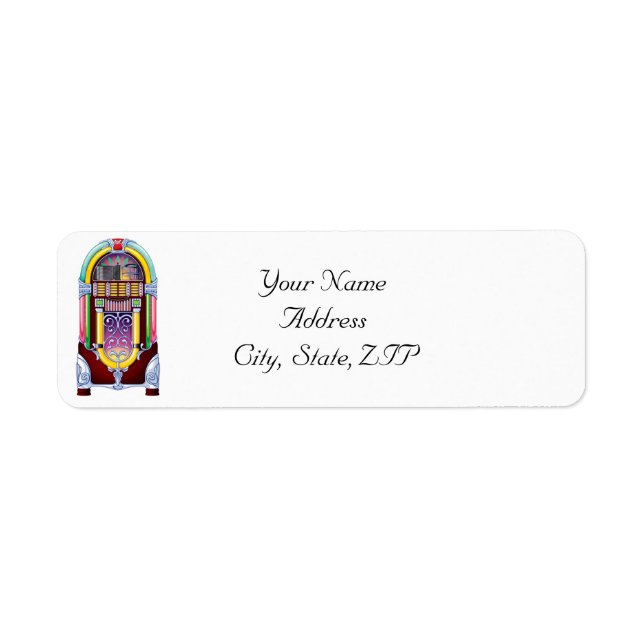 1950s Vintage Jukebox Return Address Label (Front)