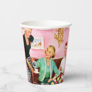 1950's Vintage Ladies enjoying afternoon tea Paper Cups
