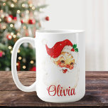 1950s Vintage Retro Santa Claus Custom Christmas Coffee Mug<br><div class="desc">This mid-century vintage Christmas mug features an illustration of Santa Claus,  reminiscent of the Jolly Old Saint Nick of the 1950's and 60's.  Personalise by adding your name or the name of someone special.</div>