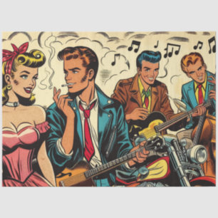 1950s Vintage Rock and Roll Comics Tissue Paper
