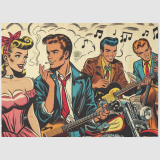 1950s Vintage Rock and Roll Comics Tissue Paper