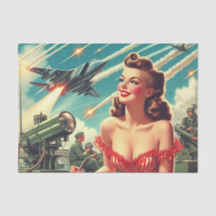 1950s Vintage Woman Illustration Tissue Paper