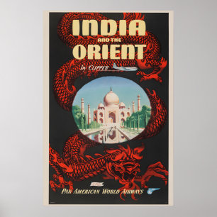 1950s Visit India and the Orient - Vintage Travel Poster