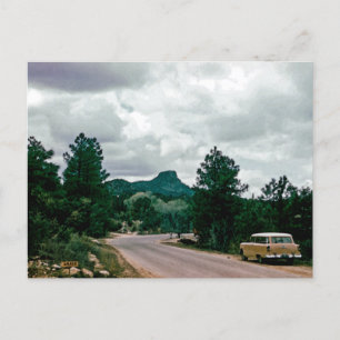 1950's Watercolor Art Prescott Arizona Thumb Butte Postcard