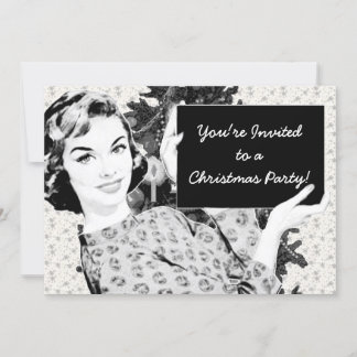 1950s Woman with a Christmas Sign V2 Invitation