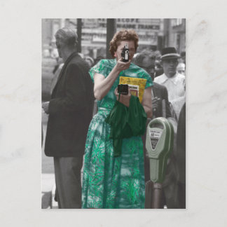1950s Woman with a video camera Postcard