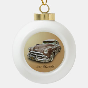 1951 CHEVROLET CERAMIC BALL CHRISTMAS ORNAMENT