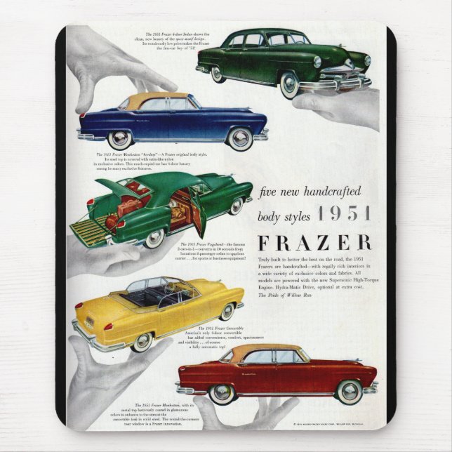1951 Frazer automobile ad Mouse Pad (Front)