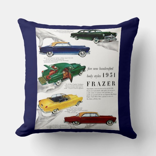 1951 Frazer automobile ad print Cushion (Front)