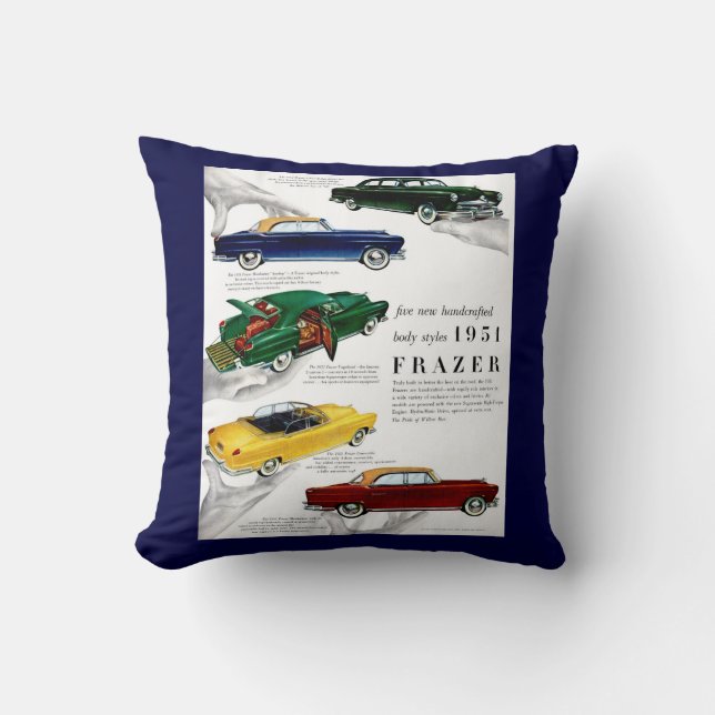 1951 Frazer automobile ad print Cushion (Front)