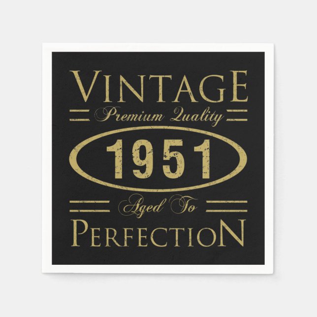 1951 Premium Quality 70th Birthday Napkin (Front)