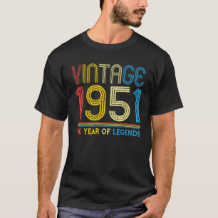 1951 Vintage 1951 Birthday Gifts for Legends Born T-Shirt