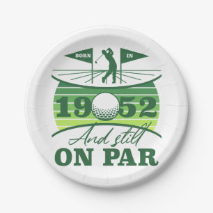1952 70th Birthday Golf Lover Paper Plate