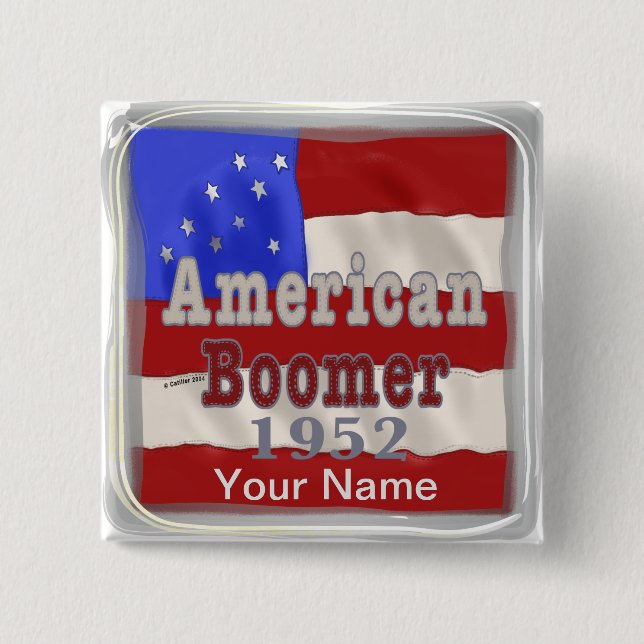 1952 Birthday Baby Boomer   15 Cm Square Badge (Front)