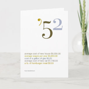 1952 Birthday Fun Facts Card