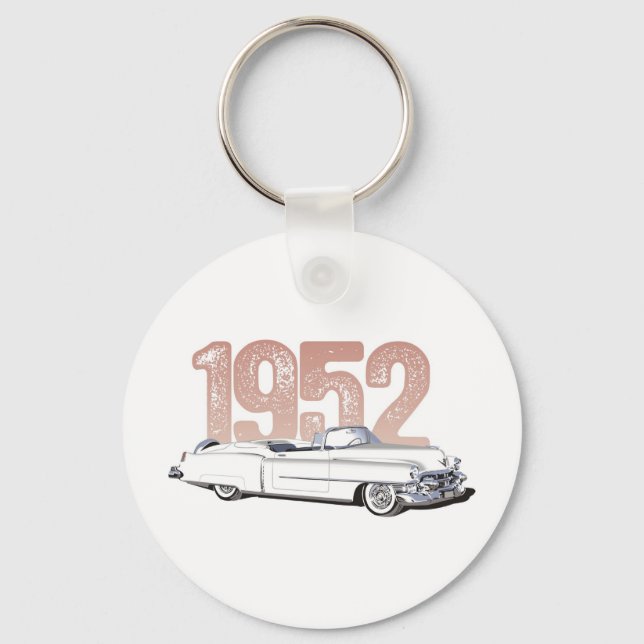 1952 Cadillac Coupe De Ville, white convertible Key Ring (Front)