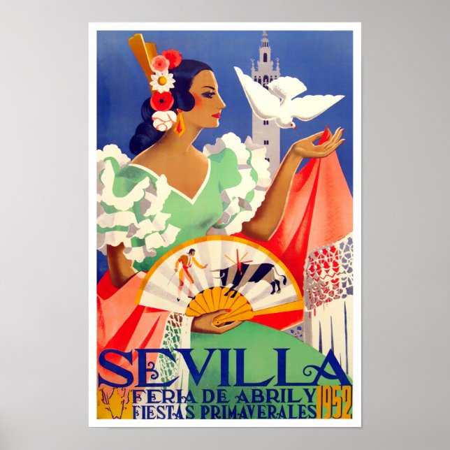 1952 Feria de Sevilla vintage travel Poster (Front)