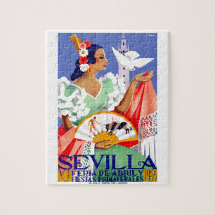 1952 Seville Spain April Fair Poster Jigsaw Puzzle