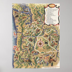 1952 Vacation in Oregon Poster