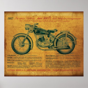 1952 Victoria Motorcycle advert Poster