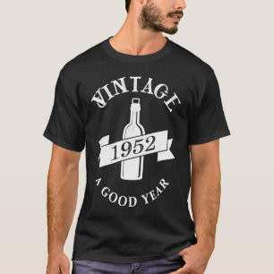 1952 Vintage Birthday Retro Wine Bottle Birthday T-Shirt