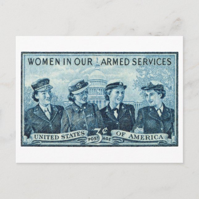 1952 Women in US Armed Services Stamp Postcard (Front)