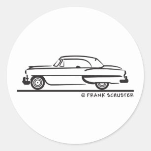 1953 Chevrolet Convertible Bel Air Classic Round Sticker