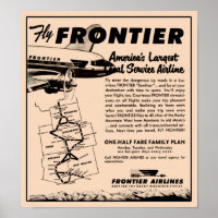 1953 Frontier Airlines Ad Reprint
