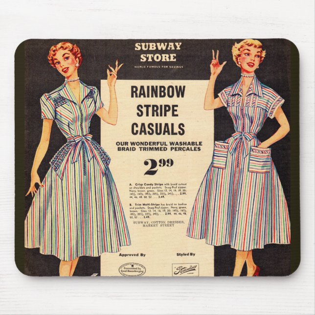 1953 Gimbels Subway Store dress sale Mouse Pad (Front)