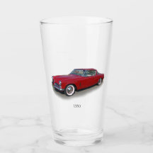 1953 red classic car glass