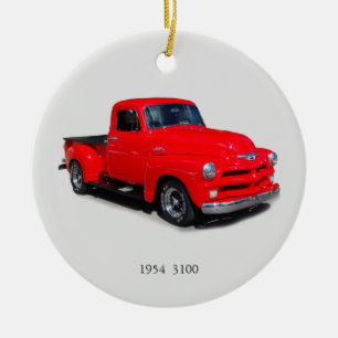 1954 3100 red pickup truck ornament