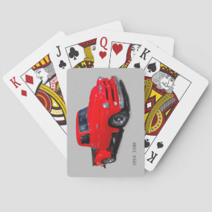 1954 3100 red pickup truck playing cards