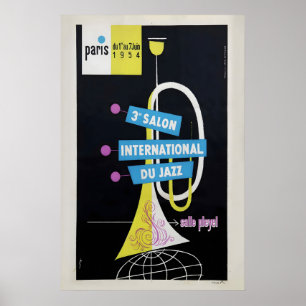 1954 3rd International Jazz Salon poster - Salle