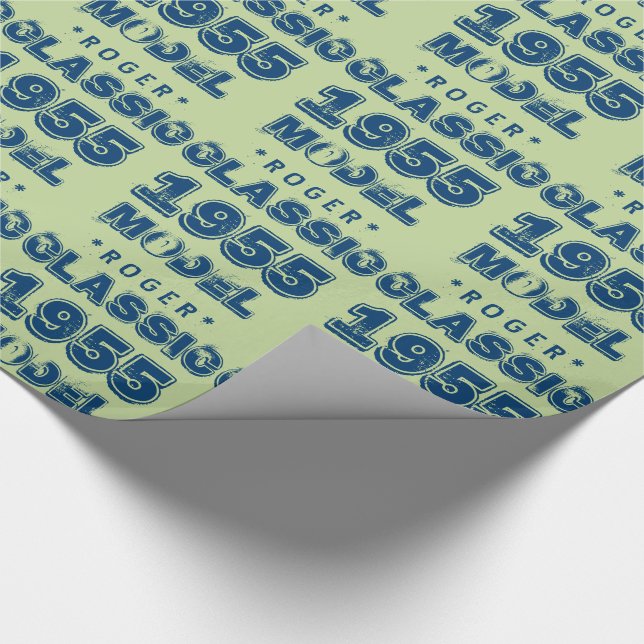 1955 60th Birthday CLASSIC MODEL Green J60 Wrapping Paper (Corner)