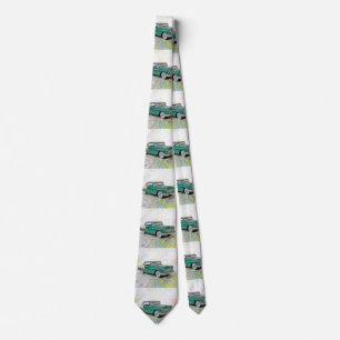 1955 Car On a Road Map Tie