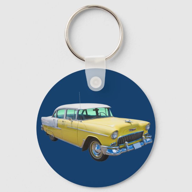 1955 Chevrolet Bel Air Antique Car Key Ring (Front)