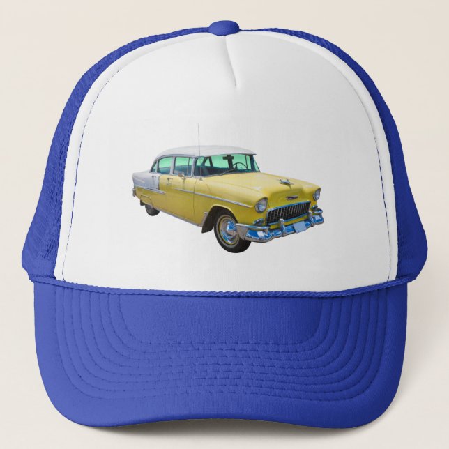 1955 Chevrolet Bel Air Antique Car Trucker Hat (Front)
