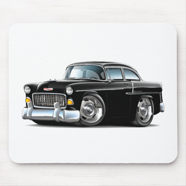1955 Chevy Belair Black Car Mouse Pad (Front)
