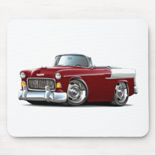 1955 Chevy Belair Maroon-White Convertible Mouse Pad