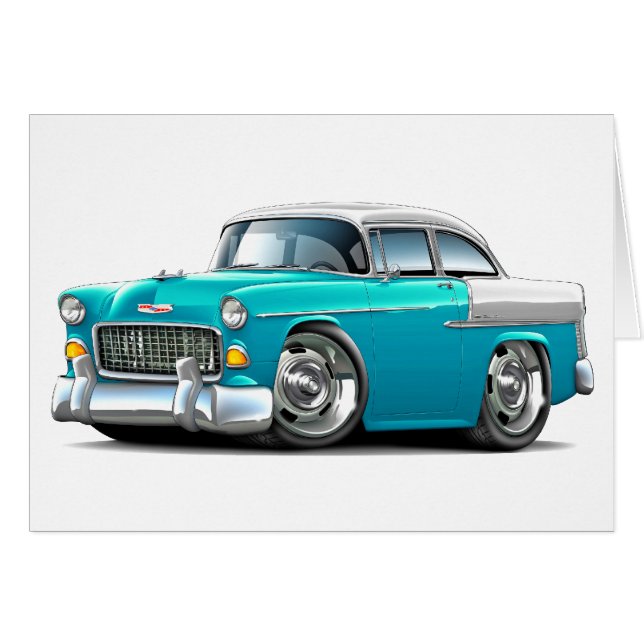 1955 Chevy Belair Turquoise-White Car (Front Horizontal)